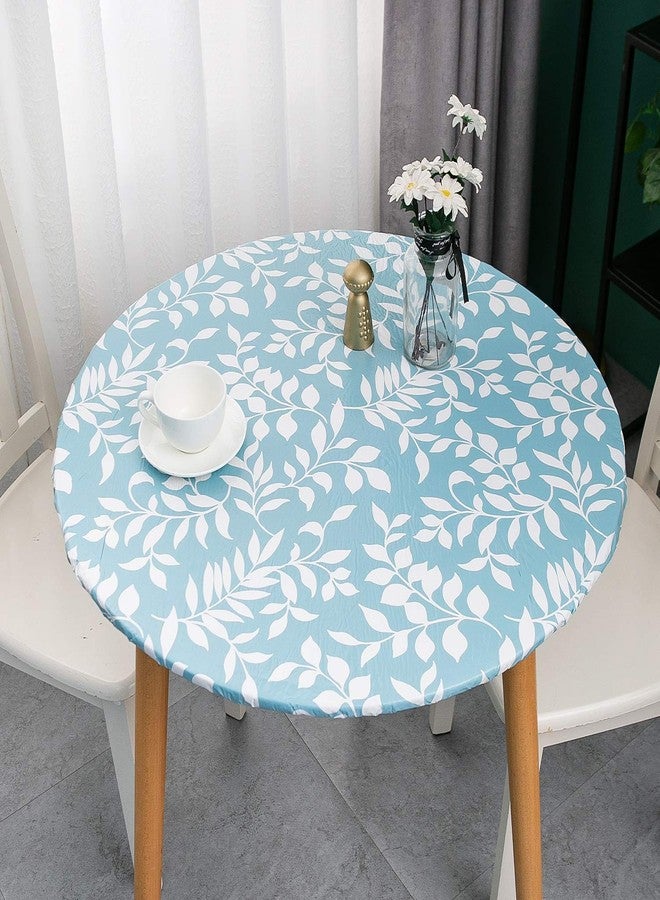 Pioggia مفرش طاولة دائري من الفينيل من بيوجيا، مزود ببطانة من الفلانيل، مطاطي، مقاوم للماء والزيوت، غطاء طاولة بلاستيكي، مثالي للطاولات الدائرية بقطر 45-56 بوصة - Image 2