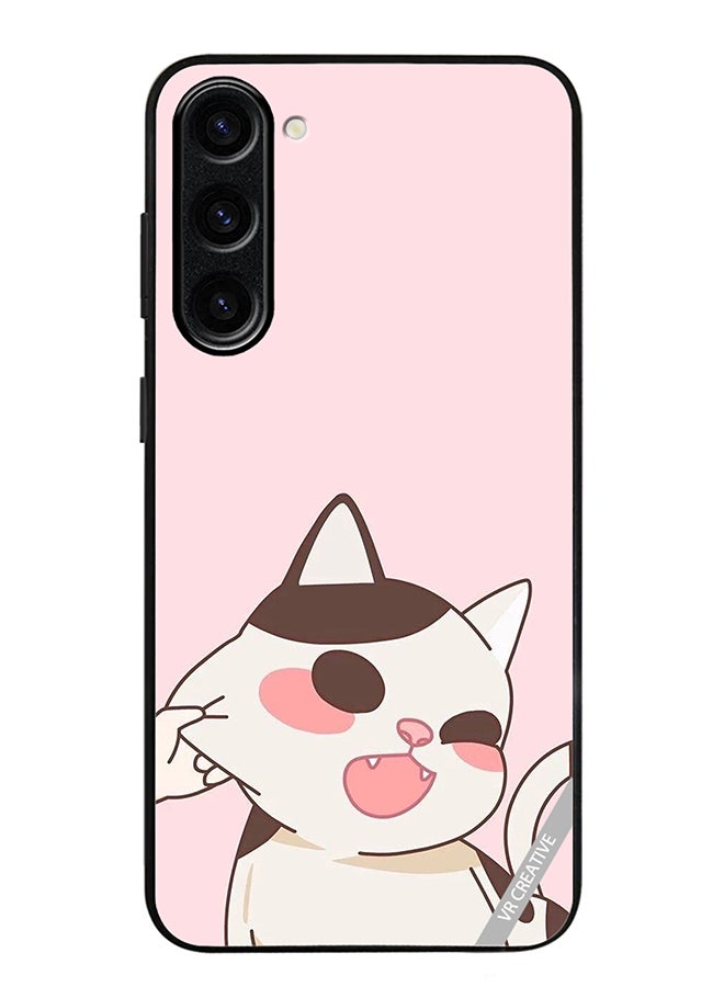 VR CREATIVE Protective Case Cover For Samsung Galaxy S24 Plus Cheeky Cat Design Multicolour - Image 1