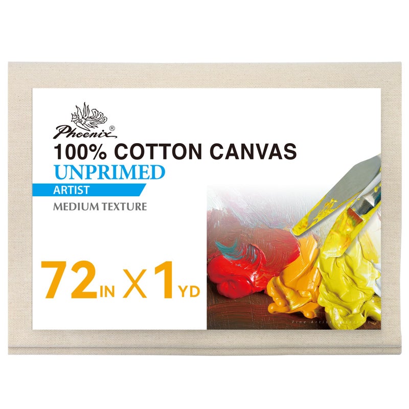 PHOENIX Drop Cloth for Painting 72 Inch x 1 Yard 6ft x 3ft Cotton Duck Canvas Fabric by the Yard Natural Unbleached Material for Crafts Backing Floor Furniture Protection - Image 3