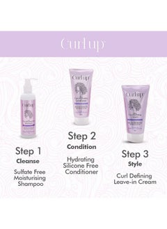 Curl Up Curl Care Bundle With Curly Hair Shampoo, Conditioner And Leave In Curl Defining Cream - For Dry Frizzy, Wavy & Curly Hair - Sulphate Paraben And Silicone Free (Combo Of 3)  - Image 3