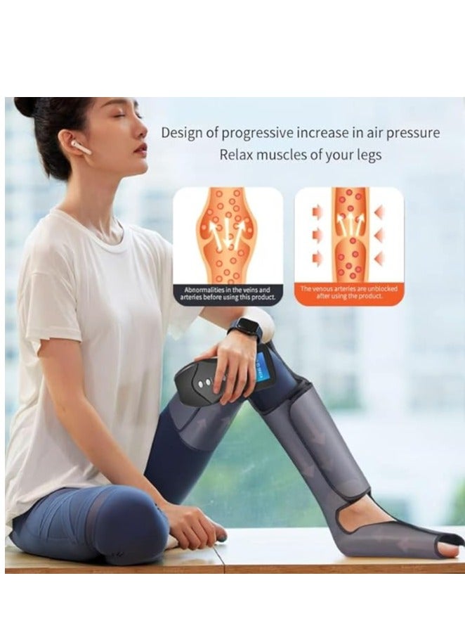 General Leg Massager for Blood Circulation and Pain Relief Air Compression with Heat for Foot, Leg, Thigh, Knee, Shoe Massager, Gifts for Mom and Dad (Dark Grey) - Image 2