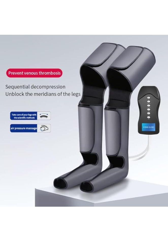 General Leg Massager for Blood Circulation and Pain Relief Air Compression with Heat for Foot, Leg, Thigh, Knee, Shoe Massager, Gifts for Mom and Dad (Dark Grey) - Image 4