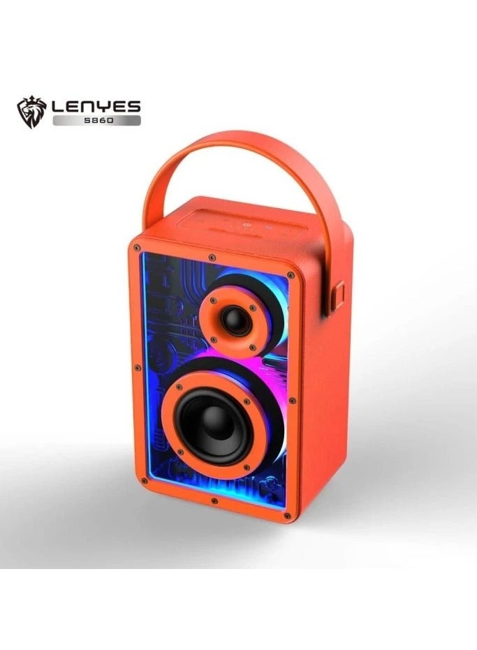 Lenyes RGB Transparent Wireless Subwoofer 5.3 Bluetooth 80W Portable Speaker