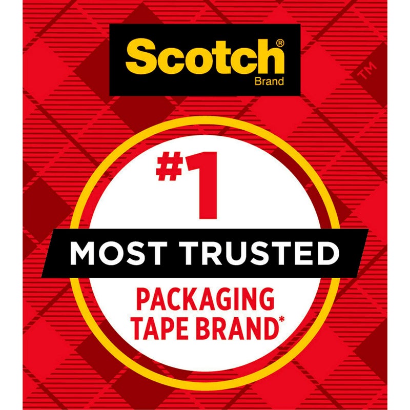 3M Scotch Heavy Duty Packaging Tape, 1.88" x 22.2 yd, Designed for Packing, Shipping and Mailing, 3M Industrial Strength Adhesive, 1.5" Core, Clear, 1 Roll with Dispenser (142-BL)  - Image 3