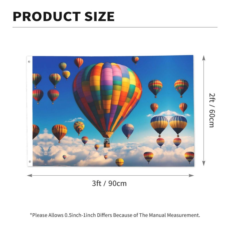 Hot Air Balloons Double Sided Heavy Duty Outdoor Flag 2x3 Ft with Grommets - Image 3