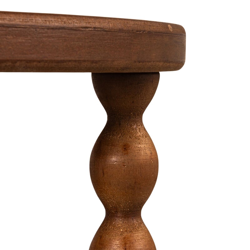 Creative Co-Op Bobbin Leg Round Wood Accent Table, Walnut - Image 4