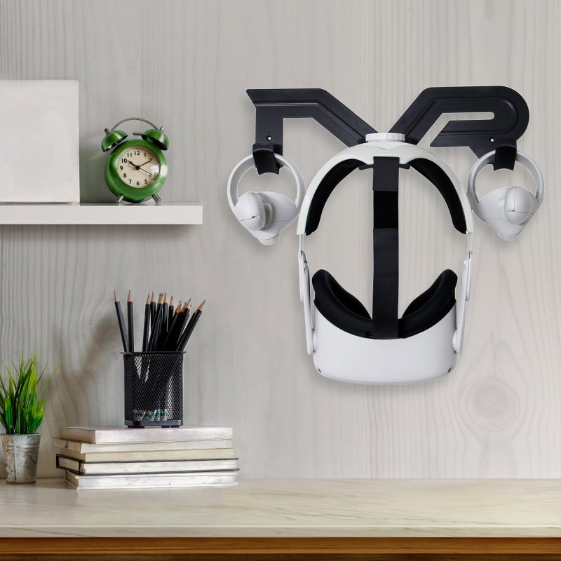 Wall Mounted VR Headset Storage Shelf Stand Space Saving Black - Image 4