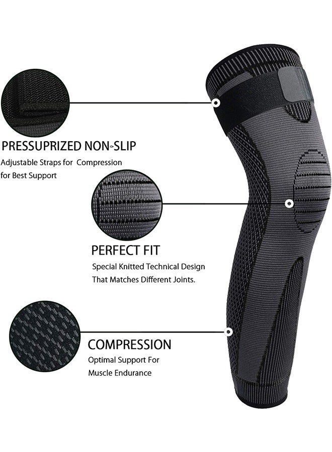SOUTH MOON 2 PCS Full Leg Sleeves, ANTI-SLIP SILICONE Reduce Arthritis Varicose Veins Swelling, Full Leg Sleeves Long Compression Leg Sleeve Protect Leg  - Image 2