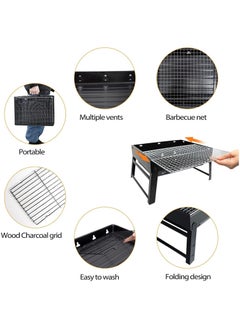 TYZOON Portable Folding Charcoal Grill, Stainless Steel BBQ Smoker, 50 x 30 cm  - Image 4