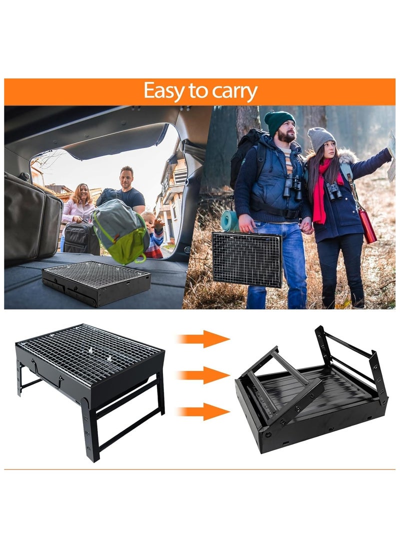 TYZOON Portable Folding Charcoal Grill, Stainless Steel BBQ Smoker, 50 x 30 cm  - Image 3