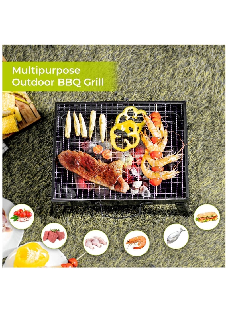 TYZOON Portable Folding Charcoal Grill, Stainless Steel BBQ Smoker, 50 x 30 cm  - Image 2