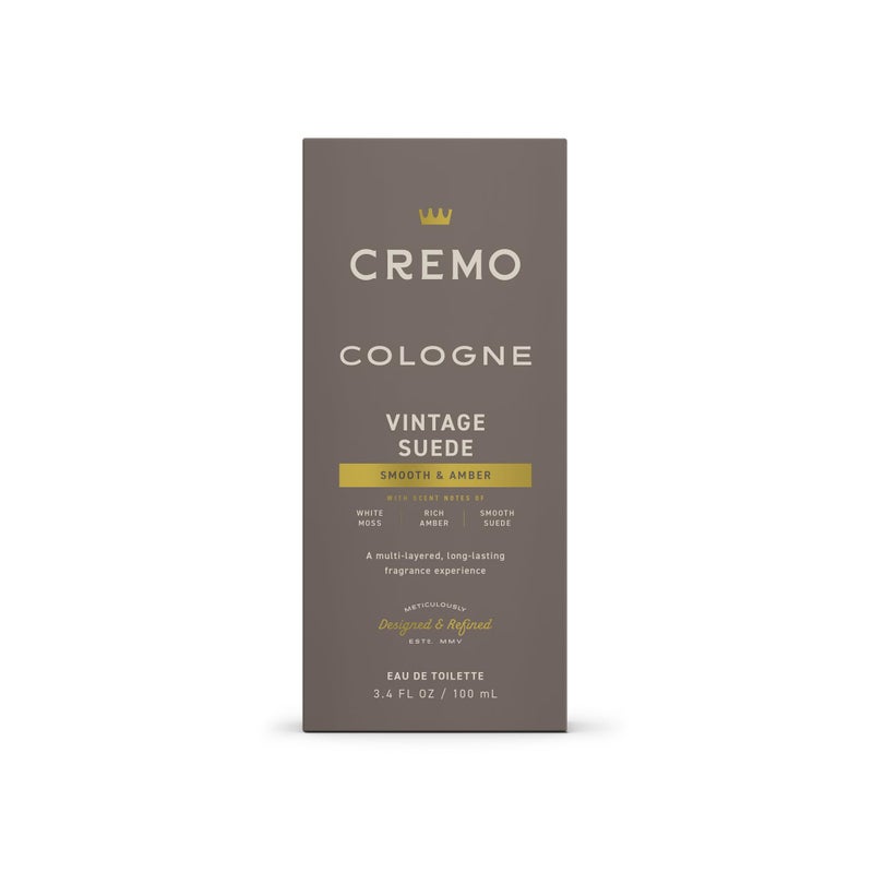 Cremo Cologne for Men - Vintage Suede Mens Cologne Spray- A Combination of White Moss, Rich Amber, and Smooth Suede, Fragrances For Men, 3.4 Fl Oz - Image 4