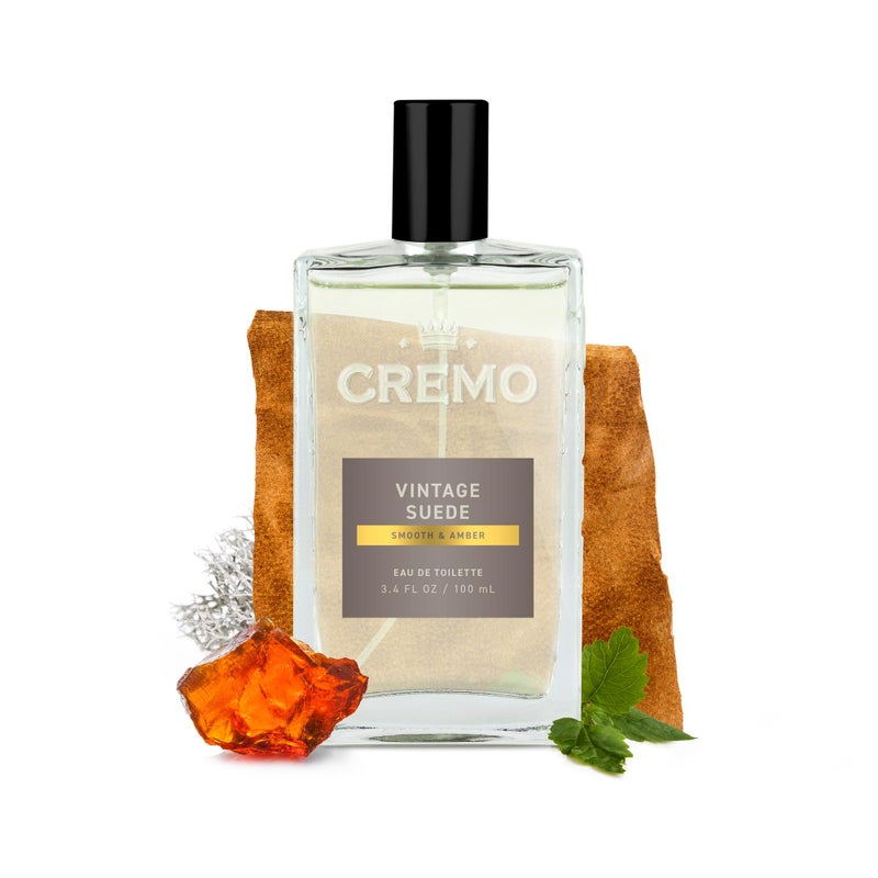 Cremo Cologne for Men - Vintage Suede Mens Cologne Spray- A Combination of White Moss, Rich Amber, and Smooth Suede, Fragrances For Men, 3.4 Fl Oz - Image 3