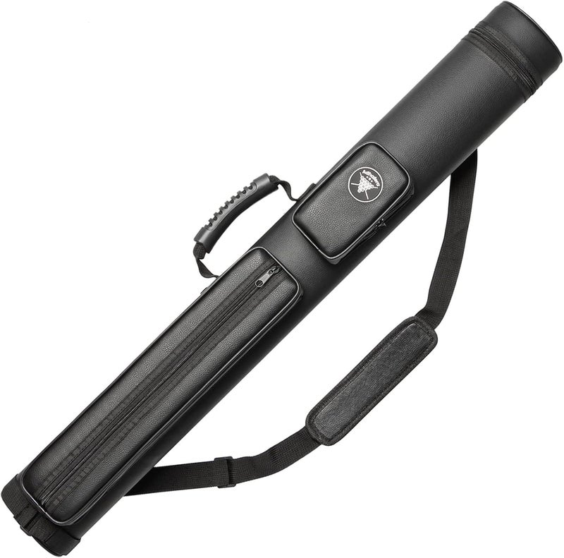 Adhafera 2 X 2 Hard Pool Cue Case - Faux Leather Billiards Accessories - Image 1