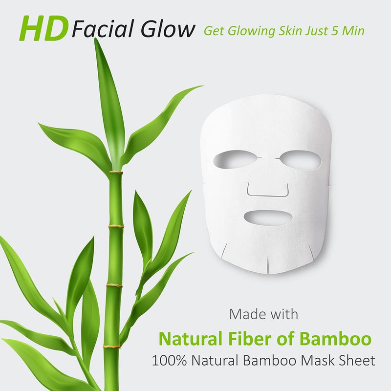 Masking Facial Sheet Mask Coffee Neem Saffron Algae Watermelon Bamboo Sheet Based Ideal for Women Men Combo Pack of 5 - Image 3