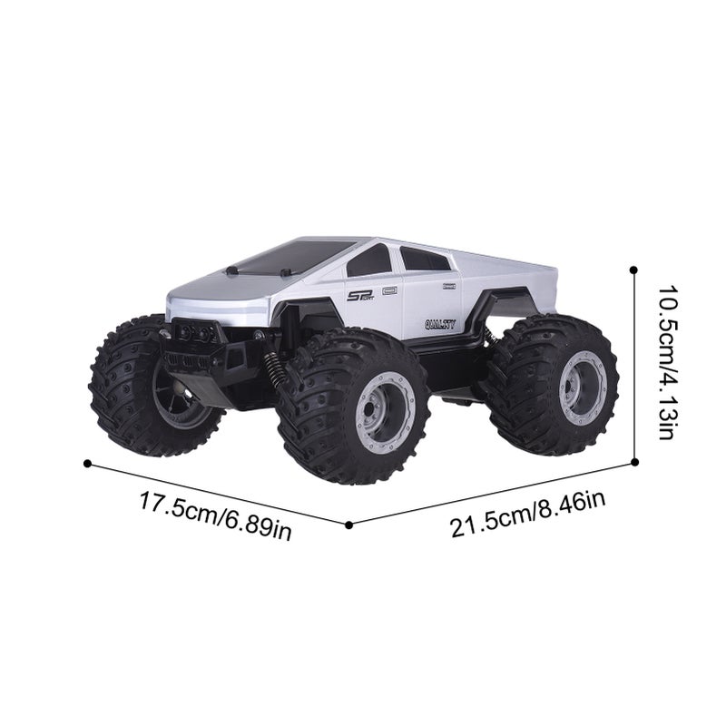 Remote Control Car, 2.4G All Terrain Off Road Vehicle with LED Headlights, Electric Toy for Boys Girls Grey 1 Battery - Image 2