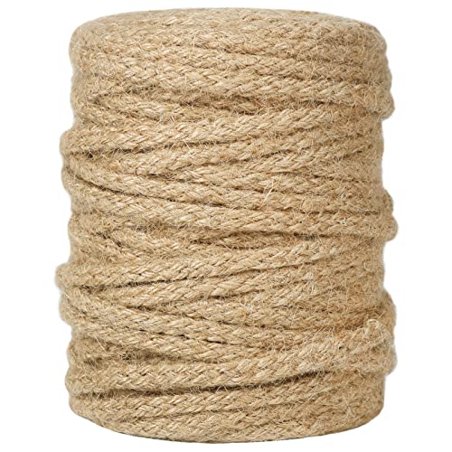 Tenn Well 5mm Jute Twine, 100 Feet Braided Natural Rope, Thick Twine for Crafts, Gift Wrapping, Gardening, Cat Tower Repair, Macrame Jute Cord - Image 1