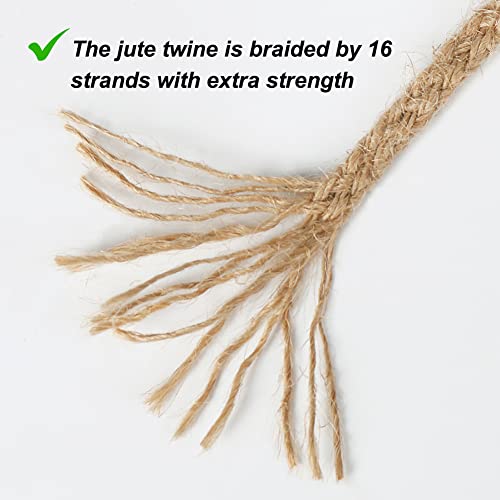 Tenn Well 5mm Jute Twine, 100 Feet Braided Natural Rope, Thick Twine for Crafts, Gift Wrapping, Gardening, Cat Tower Repair, Macrame Jute Cord - Image 4