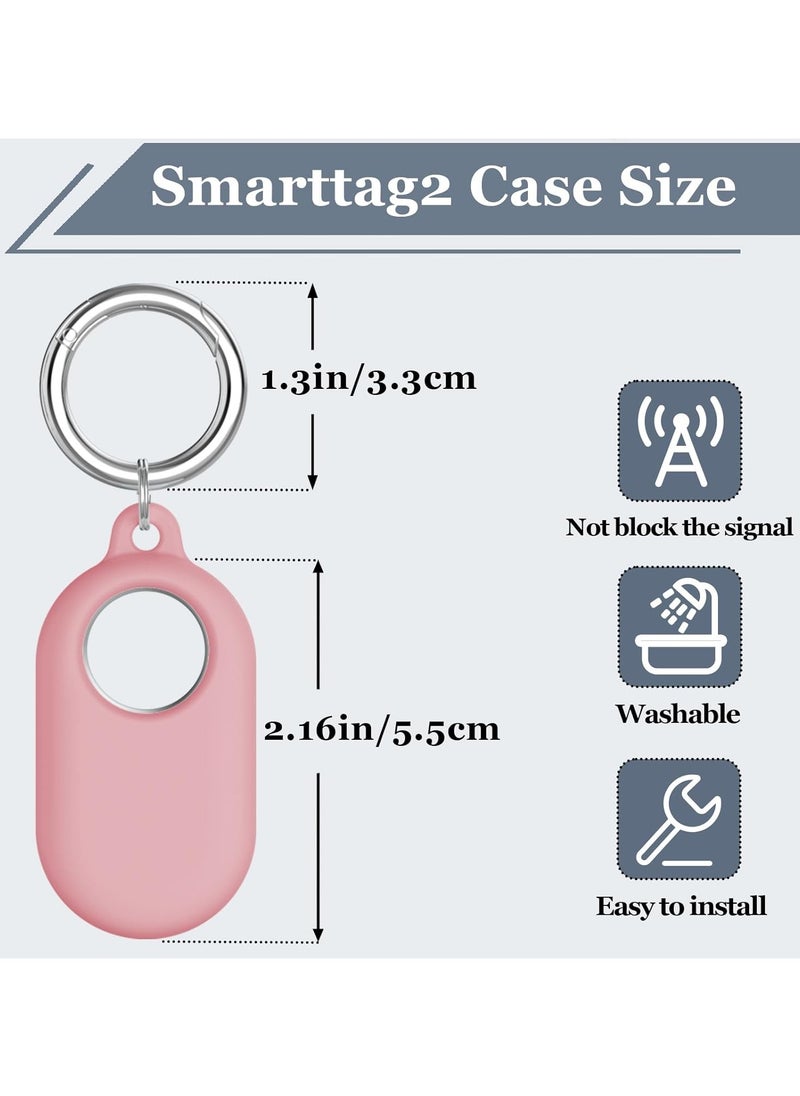 Raxoom Tag Tracker Holder Compatible with Samsung Galaxy Smart Tag Keychain Ring Item Finder Accessories Pink  - Image 1