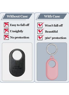 راكسوم حامل تعقب العلامات متوافق مع سلسلة مفاتيح Samsung Galaxy Smart Tag Keychain Ring Item Finder Accessories باللون الوردي  - Image 5
