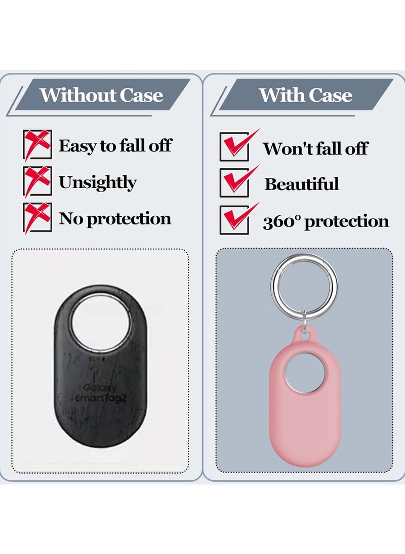 Raxoom Tag Tracker Holder Compatible with Samsung Galaxy Smart Tag Keychain Ring Item Finder Accessories Pink  - Image 5