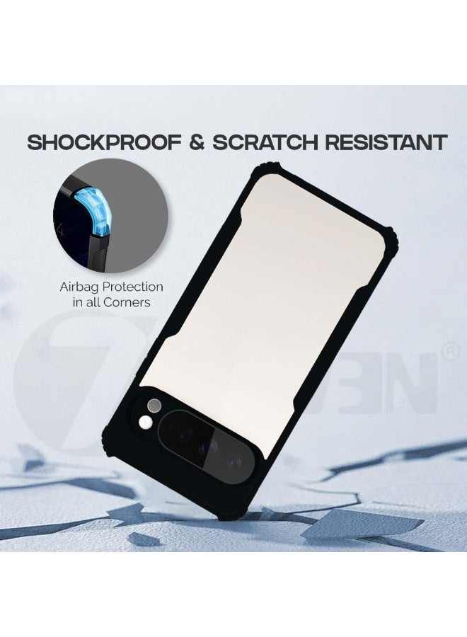 جراب Google Pixel 10 Pro XL شفاف متين هجين مقاوم للصدمات مع حواف سوداء وحماية 360 درجة وغطاء شفاف من الأكريليك لحماية عدسة الكاميرا - Image 5