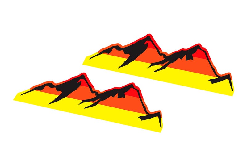 Bubbles Designs Retro Color Mountains Vintage Classic Stickers Compatible for Toyota Tacoma, Tundra, 4runner - Image 1