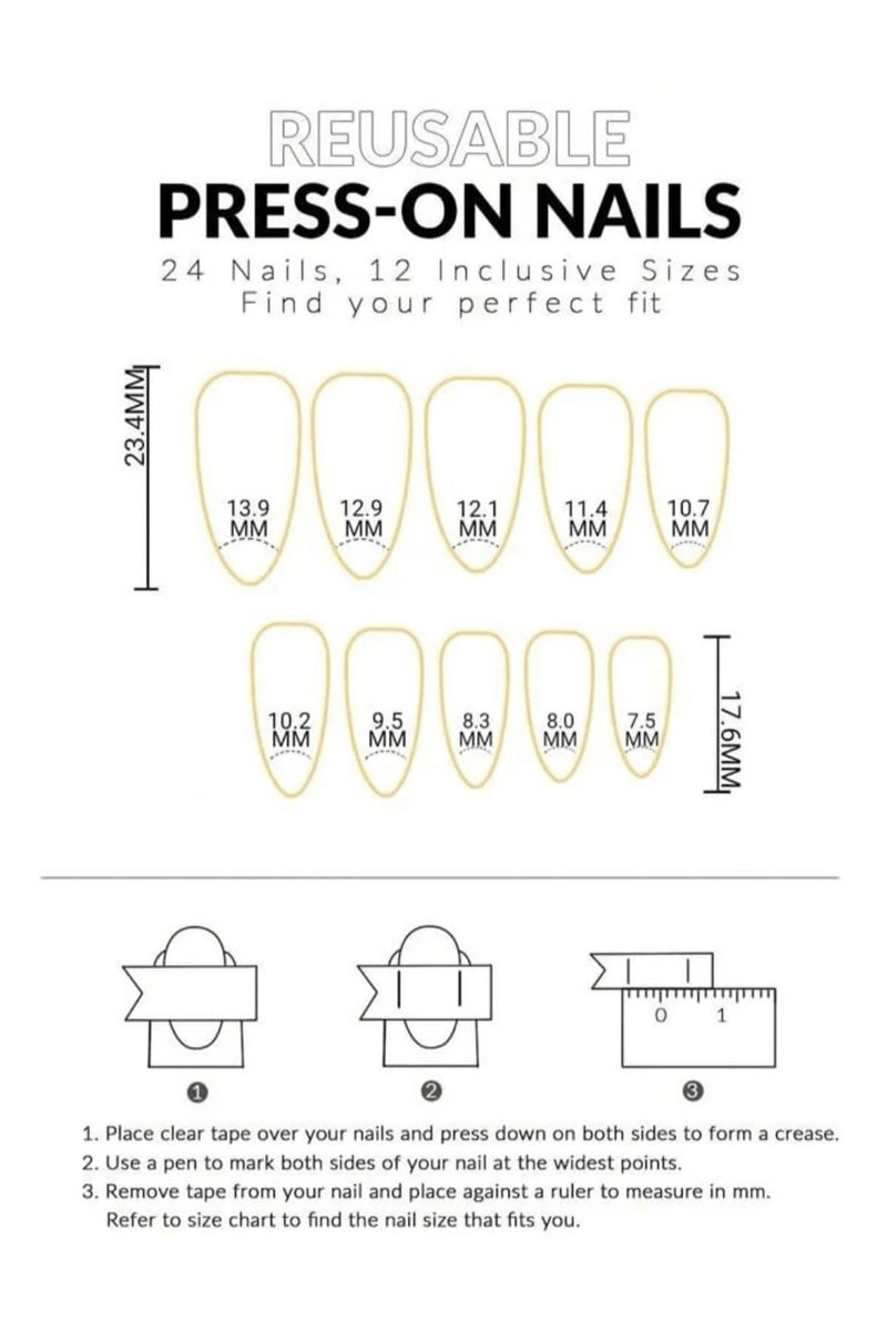 National Day decorations Green Almond-Shaped Fake Nails for Celebrating Saudi National Day, the box contains 24 nails with a nail file and glue, perfect for celebrating Saudi National Day. - Image 3