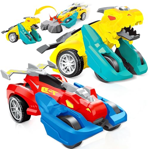 365park Dinosaur Monster Truck Toys for Ages 34 Collision Transforming Toys Cars 2 Pack Push and Go Vehicles Kids Toy for 3 4 5 6 Year Old Boys Girls Easter Christmas Birthday Gifts for Toddler Age 3 - Image 1