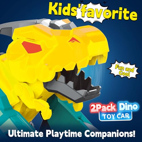 365park Dinosaur Monster Truck Toys for Ages 34 Collision Transforming Toys Cars 2 Pack Push and Go Vehicles Kids Toy for 3 4 5 6 Year Old Boys Girls Easter Christmas Birthday Gifts for Toddler Age 3 - Image 5