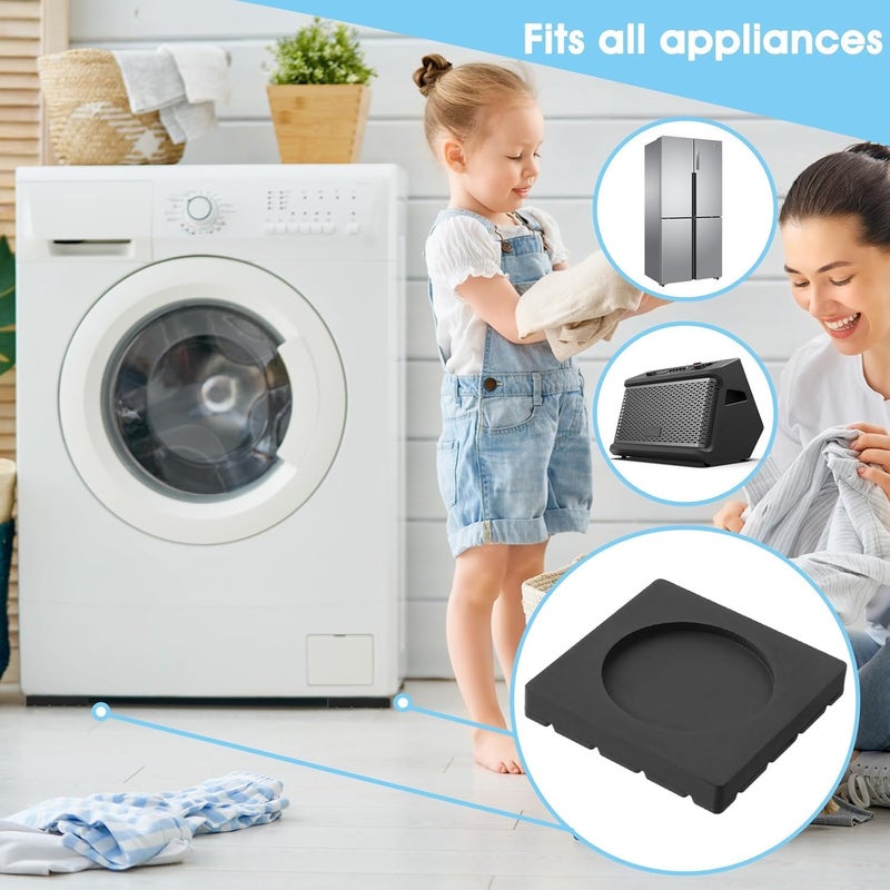 Lonimia 2025 Newest Anti-Vibration Pads, Shock Absorption Washer Dryer Pedestals Base Foot Pads, Universal Anti Slip Rubber Mat, Stops Noise & Moving (4 Pieces) - Image 5