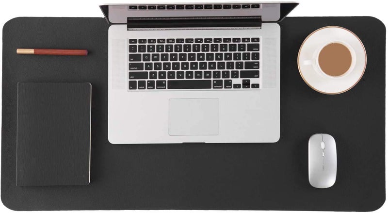 Leeonz Desk Pad, Large Mouse Pad, Office Desk Mat, PU Leather Desk Blotter, Laptop Desk Mat, Waterproof Desk Writing Pad for Office and Home, Single-Sided (Black, 80 x 40 CM) - Image 1