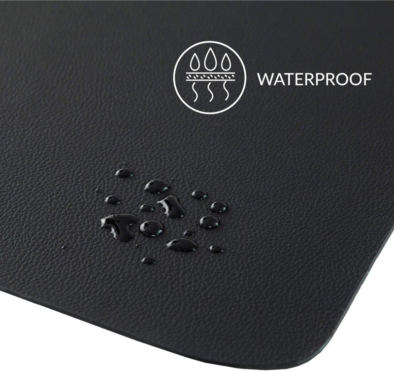 Leeonz Desk Pad, Large Mouse Pad, Office Desk Mat, PU Leather Desk Blotter, Laptop Desk Mat, Waterproof Desk Writing Pad for Office and Home, Single-Sided (Black, 80 x 40 CM) - Image 4