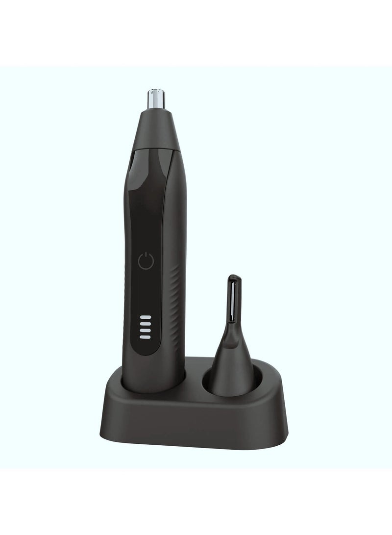 Nariele Rechargeable 2 In 1 Electric Nose Hair Trimmer Multifunctional Men Eyebrow Nose Cutter With Charging Base Power Indicator Portable Household Nose Hair Remover Single Pack - Image 1