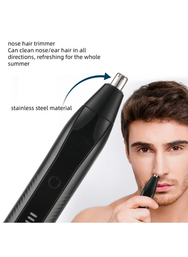 Nariele Rechargeable 2 In 1 Electric Nose Hair Trimmer Multifunctional Men Eyebrow Nose Cutter With Charging Base Power Indicator Portable Household Nose Hair Remover Single Pack - Image 2