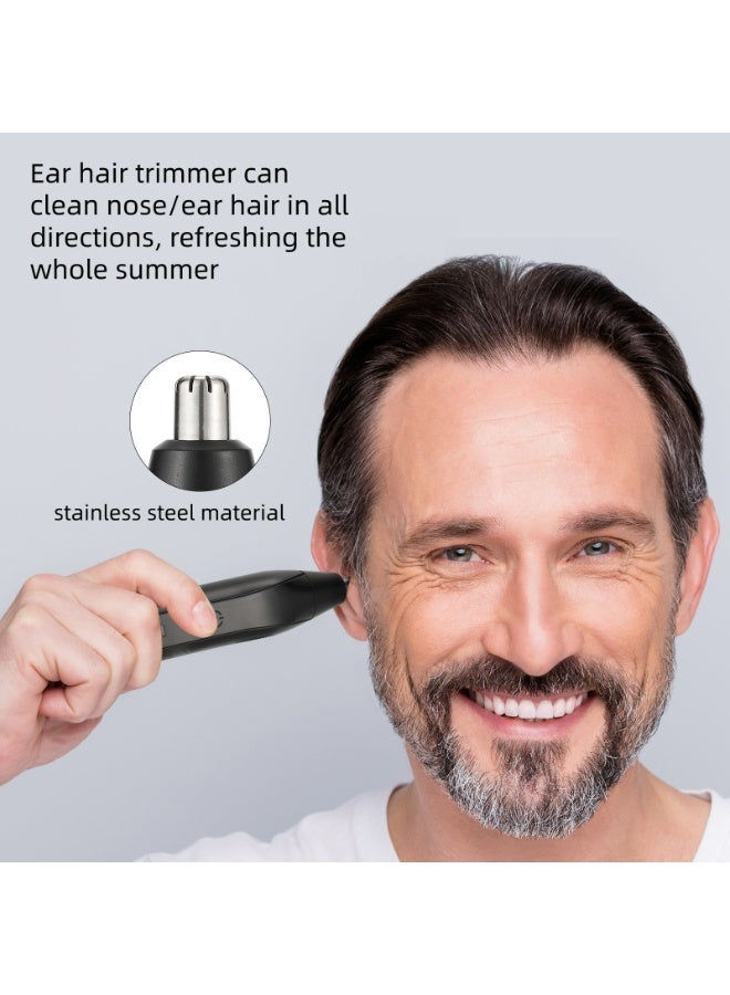 Nariele Rechargeable 2 In 1 Electric Nose Hair Trimmer Multifunctional Men Eyebrow Nose Cutter With Charging Base Power Indicator Portable Household Nose Hair Remover Single Pack - Image 3