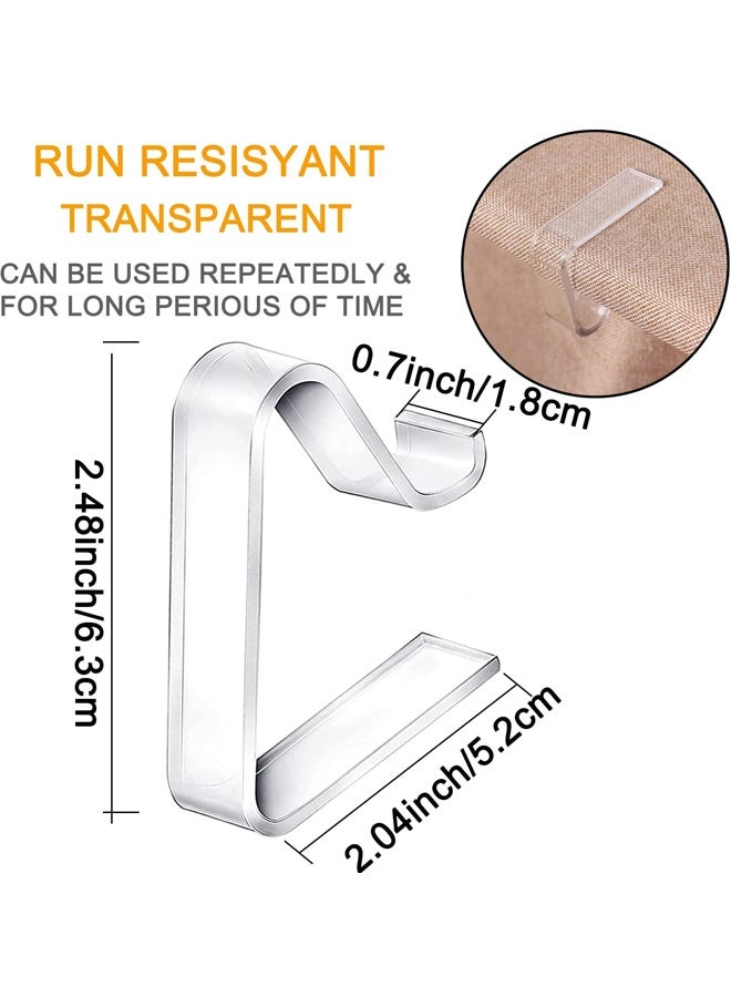 مقابس مفرش المائدة الشفاف الشفاف، قماشة المائدة البلاستيكية احتجاز القماشات حاملات قماشة المائدة لحفلات الزفاف المنزلية في عيد الميلاد في الهواء الطلق (كبيرة، 24 قطعة) - Image 3