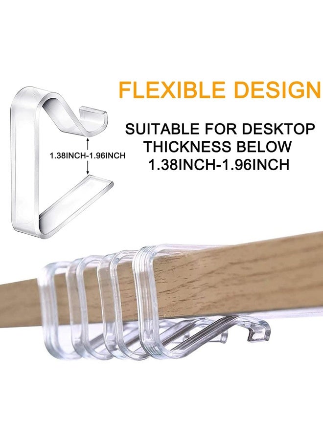 مقابس مفرش المائدة الشفاف الشفاف، قماشة المائدة البلاستيكية احتجاز القماشات حاملات قماشة المائدة لحفلات الزفاف المنزلية في عيد الميلاد في الهواء الطلق (كبيرة، 24 قطعة) - Image 4