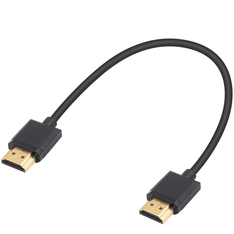 دوتك كابل HDMI رقيق للغاية بطول 1 قدم، كابل HDMI قصير من ذكر إلى ذكر لجهاز تلفزيون ثلاثي الأبعاد و 4K فائق الدقة، سلك HDMI 2.0 محول تمديد - Image 1