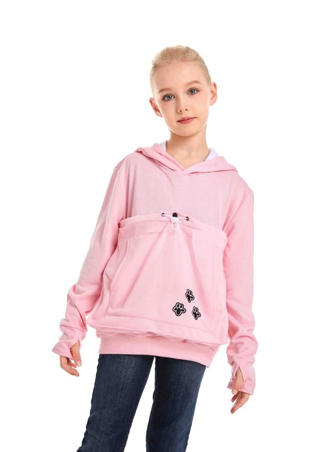 Alyc Boys Girls Hoodies - Pet Holder Kitten Puppy Carriers Pullover Long Sleeve Cat Ear Sweatshirt with Removable Inner Pouch - Image 1