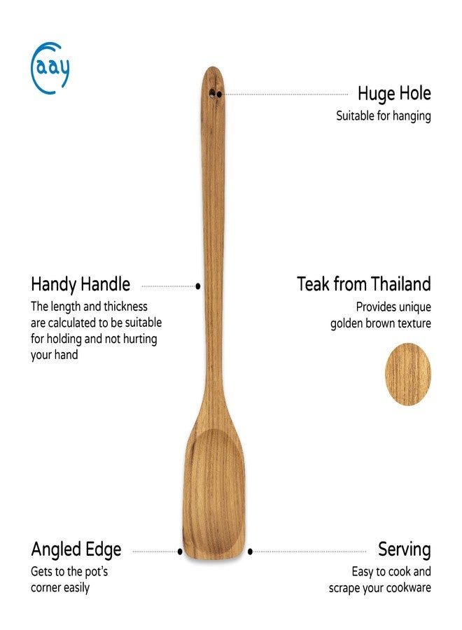 FAAY 18 Inches Large Wooden Spoon, Long Handle Heavy Duty Spoon with Scoop for Big Pot Stirring, Mixing & Cooking. Handcrafted from Teak for Crab Crawfish Seafood Boil, Gumbo Pot. - Image 4