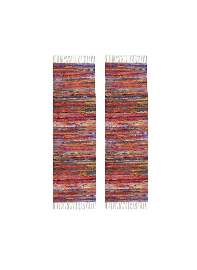 Bazaar Misr Rag Rug Kilim Multicoloured Double Sided Washable 70*200 cm 2 pcs  - Image 2
