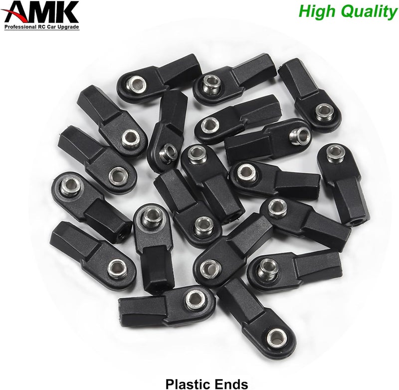 AMK SCX10 M4 RC Link Rod Ends 4mm Tie Rods Joints with 7mm Pivot Ball 18 110 Crawler Universal Building Kit for TRX6 D90 TF2 CC01 Gen7 Gen8 TRX4 Upgrades 20Pcs Bent - Image 3