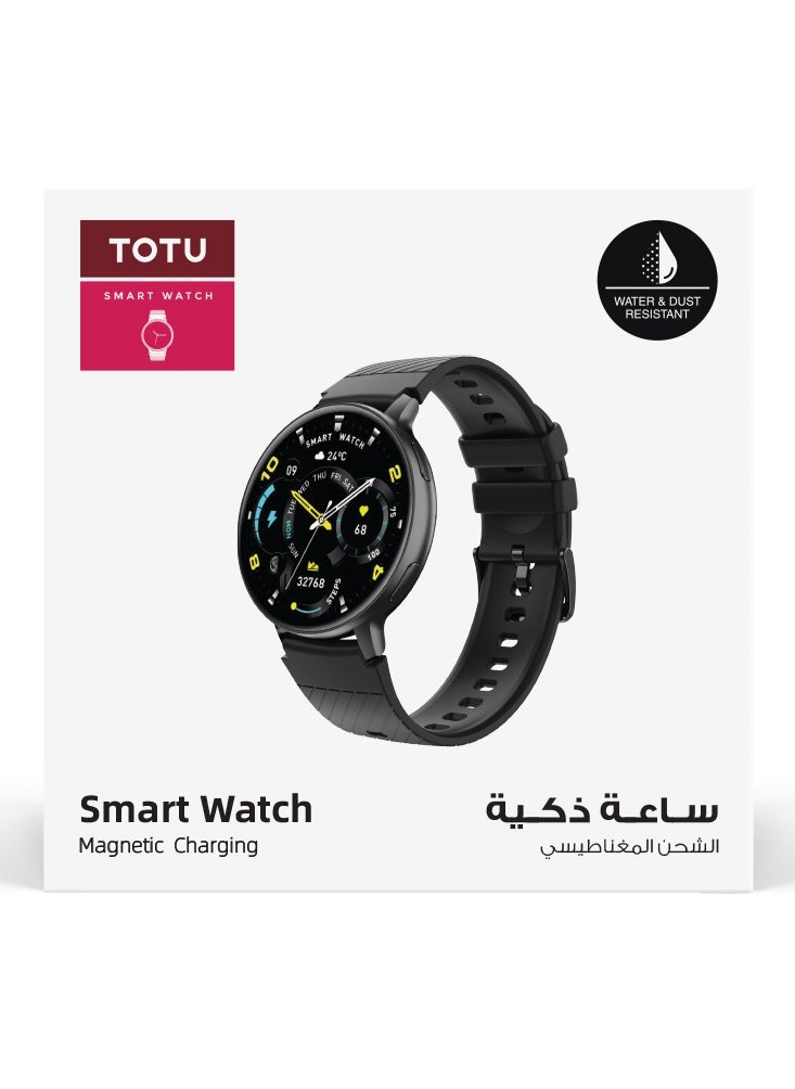 Smart Watch for Women, 1.39'' With Magnetic charging/Bluetooth Call/Heart Rate/Blood Pressure/Sleep Monitor/IP67 Waterproof, Compatible With Android and iPhone, Black