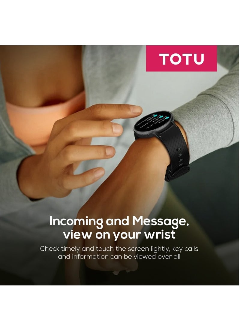 Smart Watch for Women, 1.39'' With Magnetic charging/Bluetooth Call/Heart Rate/Blood Pressure/Sleep Monitor/IP67 Waterproof, Compatible With Android and iPhone, Black