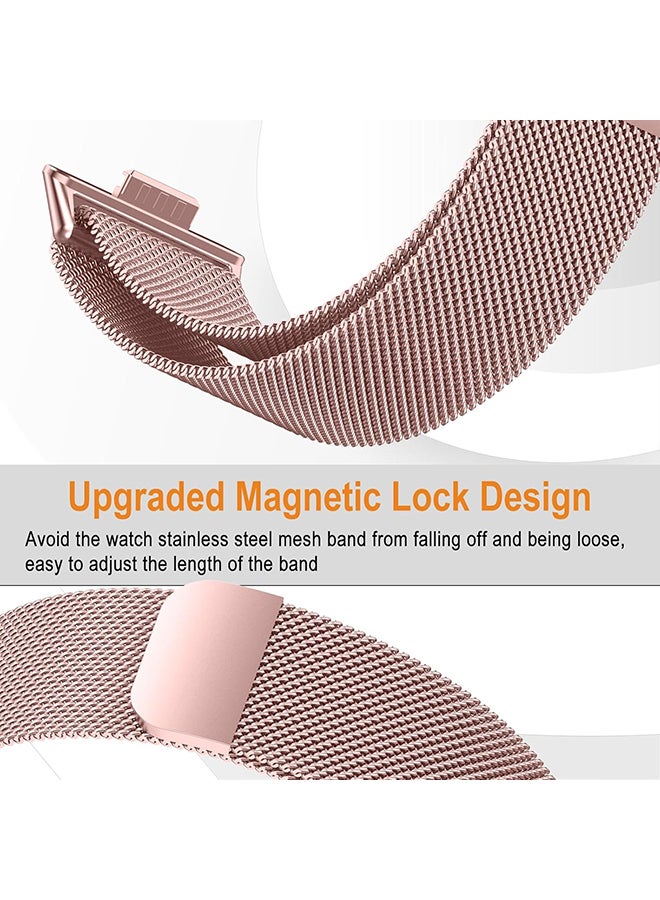 O Ozone Strap Compatible with Huawei Watch Fit 4 / Fit 4 Pro/Fit 3, Metal Mesh with Magnetic Closure, Milanese Loop Replacement for Men Women- Rose Gold - Image 5