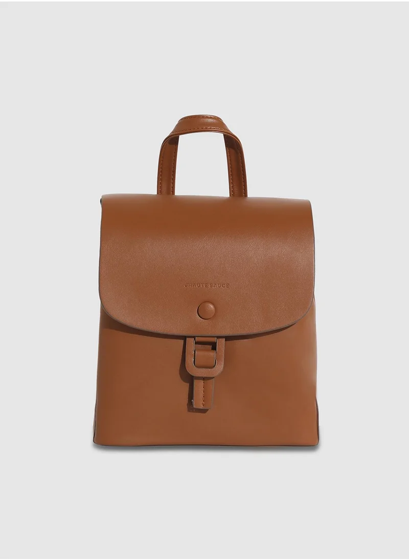 صوص هاوت Buckle Flap Backpack - Brown