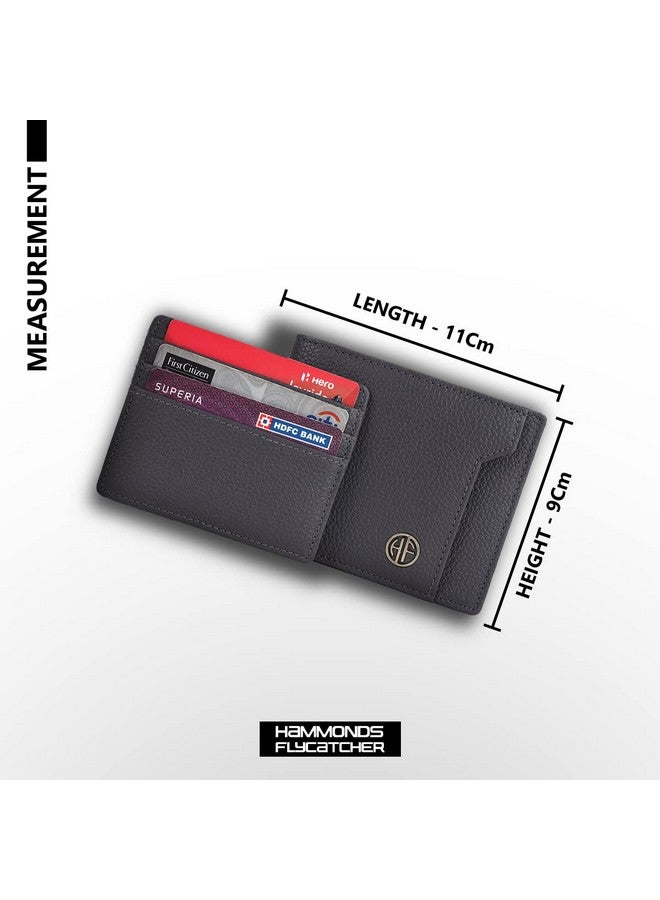 HAMMONDS FLYCATCHER HAMMONDS FLYCATCHER Genuine Leather Wallet for Men - RFID Protected Leather Purse for Men, Money Purse for Men, Bi-Fold Wallet - 6 Card Slots, 1 Card Case, Coin Pocket, Hidden Pockets - Grey  - Image 5