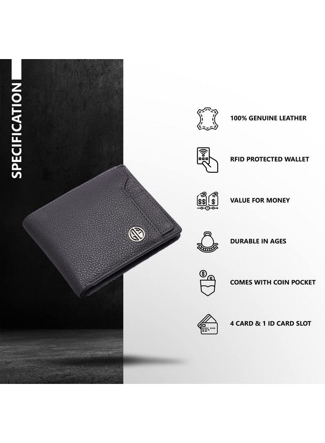HAMMONDS FLYCATCHER HAMMONDS FLYCATCHER Genuine Leather Wallet for Men - RFID Protected Leather Purse for Men, Money Purse for Men, Bi-Fold Wallet - 6 Card Slots, 1 Card Case, Coin Pocket, Hidden Pockets - Grey  - Image 3