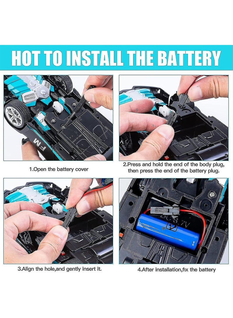 2.4G Blue Remote Control Car Transformation 2-In-1 Robot Toy - Image 4